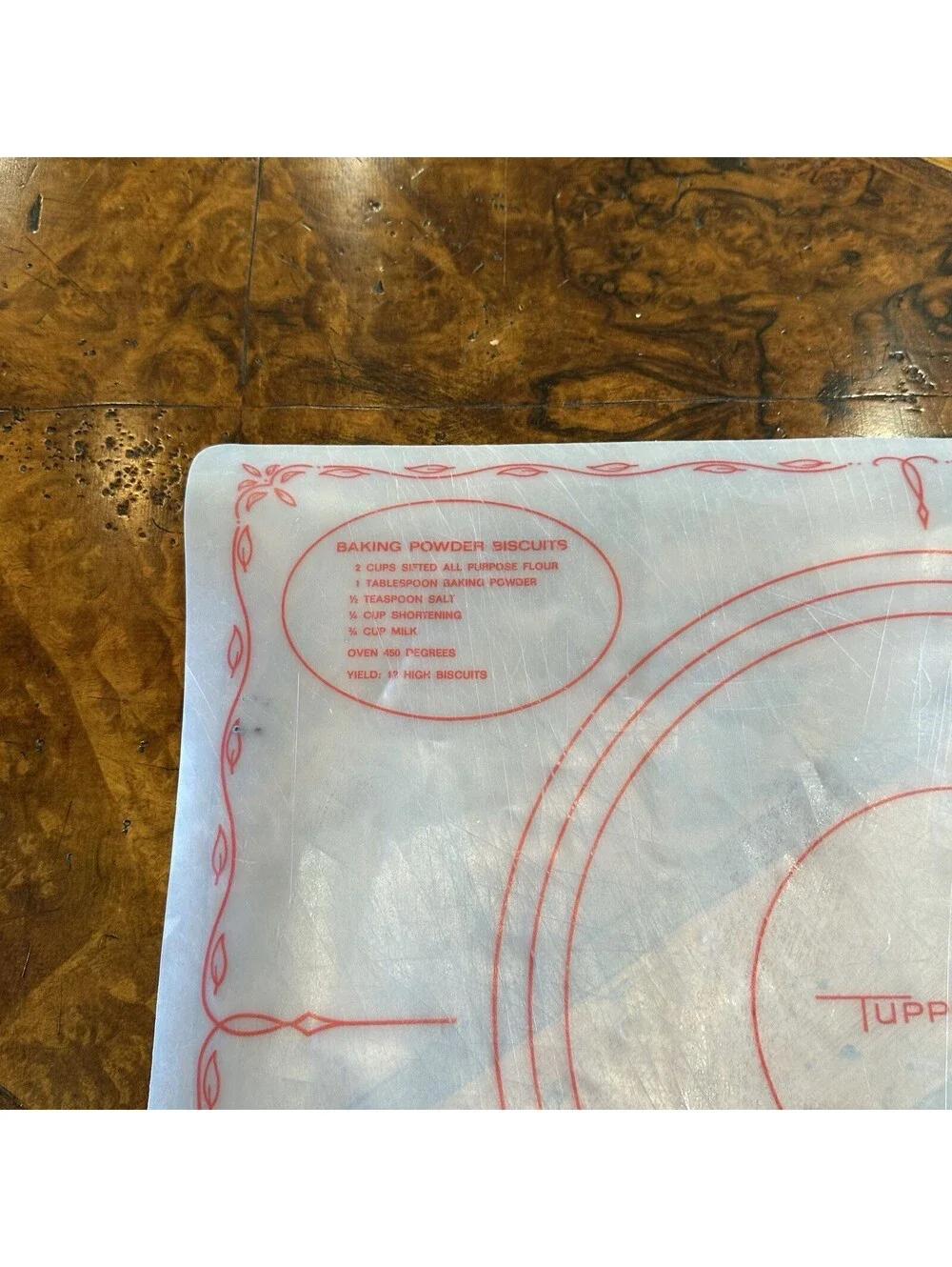 Vintage Tupperware Pastry Mat 1965 Rolling Mat Baking Guide Conversions